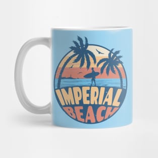 Vintage Surfing Imperial Beach, California // Retro Summer Vibes // Grunge Surfer Sunset Mug